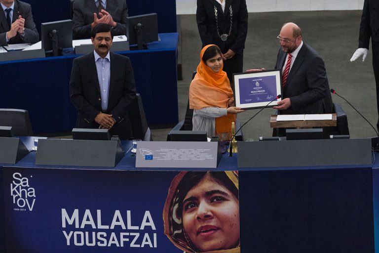 Malála Júszafzai a Szaharov-díj átadásán 