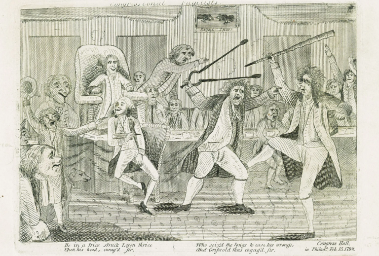 Vita az amerikai Kongresszusban 1798-ban (gúnyrajz)
